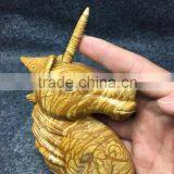Natural Woodstone Crystal Unicorn for Crafts, Semi Precous Stone Goden Quartz Unicorn thumbnail-2