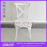 Stackable Resin Monoblock Solid White Cross Back Chair H011 thumbnail-1
