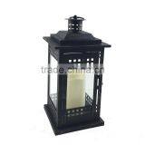 New Design Black Golden Brush LED Metal Candle Lantern thumbnail-2