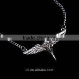 New Arrival Steampunk Statement Necklace Eagle Wings Necklace Imitation Silver Pendant 2015 Yiwu Fashion Imitation Jewelry thumbnail-1