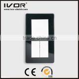 2016 New Design IVOR Glass Panel Push Botton Light Luxcry Light Switch