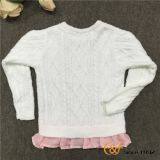 Falbala Long Sleeves Special Cable Pattern Sweater for Girl thumbnail-2