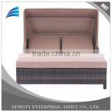 Outdoor Sunbed With Canopy Garden Set PE Rattan Garden Furniture thumbnail-3