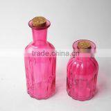 300ml Portico Vertical Stripe Colored Glass Bottle With Wooden Cork thumbnail-2