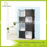 Flower Printed Multifunction Floding Wardrobe Plastic Storage Cabinet Cube thumbnail-1
