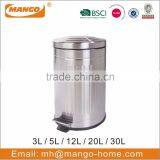 European Stainless Steel Foot Pedal Garbage Bin thumbnail-3