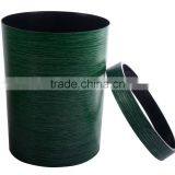 Plastic Trash Bin, Plastic Trash Bin With Wood Grain , Decorative Trash Bin thumbnail-1