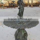 Pedestal Shape With a Woman Holding a Pitcher Bronze Fountain thumbnail-5