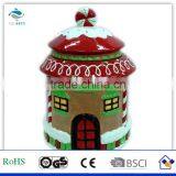 Xmas Ginger Bread Man House Ceramic Cookie Jar thumbnail-1