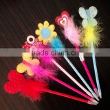 Wholesale yiwu craft flower and butterfly promotional feather pen
