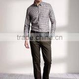 New Design Small Checked Blends Cotton Men Shirt SL0073 thumbnail-1