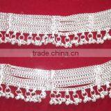 SILVER Tone Chain Bells GHUNGROO ANKLET PAYAL Foot Bracelet Pair thumbnail-2
