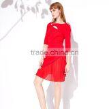 Maxnegio Lady's Red Designer One Peice Party Online Shopping Office Dress thumbnail-3