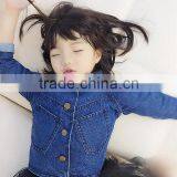 3-6 Years New 2017 Wholesale Autumn Cotton Long Sleeve Pocket Denim Kids Girls Coats (pick Size) thumbnail-2