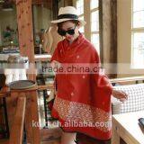 2016 New Fashion Brand Winter Scarf Women Designer National Flower Printed Pashmina Shawls and Scarves Soft thumbnail-1