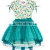 2017 Spring New Arrive Hose Sport Tulle Blue Dress 3D Printed Pretty Dress For Girls Easter Holiday Clothing thumbnail-1