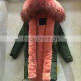 Myfur Long Parka Real Rabbit Fur Lining With Dyed Raccoon Fur Hood thumbnail-1