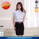 2016 Fashion Double Breasted Light Blue Women Shirt And Short Set thumbnail-5