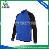 Hot sale blue with black splicing sleeve micro fleece full zipper golf jacket