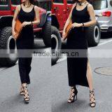 Cotton Black Slip Backless Halter Neck Sexy Summer Dress thumbnail-3