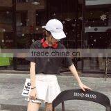 Newest Design Ring Zipper Polo Neck Girl t Shirts With Eyelets and Ring Wholesale thumbnail-5