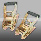 Ratchet for Lashing Belt, Ratchet With 1.5" Finger Line Handle, Yellow Zinc Plated