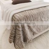 super soft thickness grey waved strip print cashmere blanket