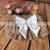 The Newest Design for Baby Girl Ruffle Raglan Blue Color Elastic Tutu Divided Skirt With Big Bowknot Plain Color Adorable Pants thumbnail-3