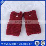 Fashion Wool Knit Girls Plain Color Hand Gloves For 2015 thumbnail-2