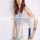 Round Neck Ladies Print Sleeveless t Shirt, Double Slit Tops thumbnail-3