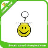 smile face custom soft pvc rubber keychain for promotional