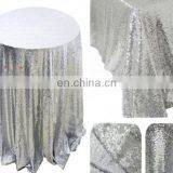 Black Shiny Sequin Round Table Cloth Rectangular Table Cloth for Wedding Decoration thumbnail-6