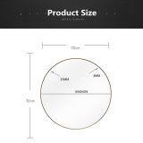 Decorative Modern Stainless Steel Frame Round Mirror Brushed Copper Round Wall Mirror thumbnail-5