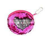 Fancy Baby Girl Blue Sequin Kids Change Purse With Zipper Baby Girl Wallet Heart Shape Purse Frame thumbnail-4