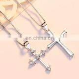 Wholesale Personalized Diamond Crystal Women Silver 925 Sterling Silver Letter Initial Necklace thumbnail-4