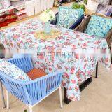 Floral Printed Table Cloth Spillproof Polyester Fabric Rectangle Tablecloths for Dining Party thumbnail-2