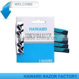 D227L Paper Card Two Blade Razor Rubber Handle Man Razor