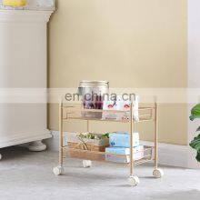 New Design Style High Quality Black White Household Metal 3 Tiers Storage Rack With Wheels Storage Trolley for Kitchen thumbnail-3