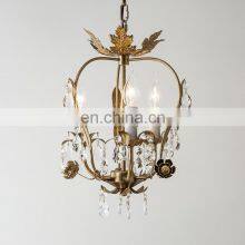 Country Style Simulation Flower Candle Chandelier With White Ceramic Roses and Metal Leaves thumbnail-3