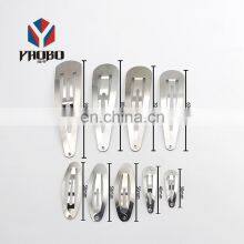 Custom Hair Accessories Wholesale Silver Metal Snap Clip 50mm Hair Clips For Girls Women thumbnail-1