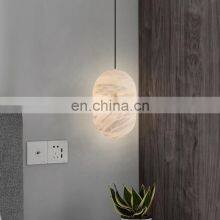 Wholesale Nordic Bar Hotel Home Decorative Copper Simple Modern Led Alabaster Chandelier thumbnail-2