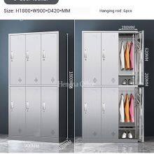 Casilleros para empleados de acero inoxidable grueso y resistente a la intemperie con diseño de espejo de maquillaje para oficinas y lugares de trabajo - OEM/ODM thumbnail-1