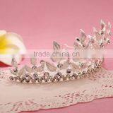 New Design Wholesale Leaf Bridal Crystal Rhinestone Crown thumbnail-3