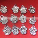 Cute Design Paw Charm Pendant Full Rhinestone Crystal Pendant Paw