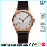 PVD Rosegold Stainless Steel Case Sapphire Lenses Water Resistant 5ATM Leather Luxury Watch thumbnail-4