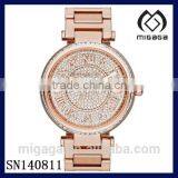 Fashion rose gold plating zircon stone dial face watch for women*Women's Rose Gold-Tone Stainless Steel watch