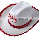 White Cowboy Hat With Sequin Brim