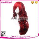 Emported OEM Front Lace Mixed Red Sexy Synthetic Wigs Quality Choice thumbnail-4