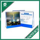 Offset printing 2015 New design spiral binding paper custom table calendar wholesale