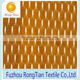China Factory Sales 100 Polyester Warp Knitted Yellow Thin Hole Mesh Fabric